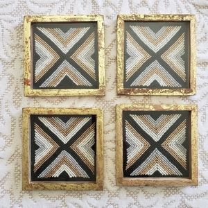 *NEW* Set of 4 Beaded Glass Top Coasters